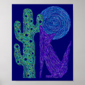 Zパープルコヨーテウルフサウカラフルナムデザイン ポスター (正面)