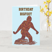 Zビッグフットの歩くのサスカッチの誕生日ビッグフット カード (黄色い花)
