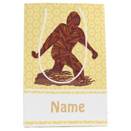 Zビッグフットの歩くのサスカッチの黄色およびブラウン ミディアムペーパーバッグ