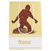 Zビッグフットの歩くのサスカッチの黄色およびブラウン ミディアムペーパーバッグ (裏面)