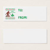 Zビッグフット歩くサスカッチクリスマスギフトラベル (正面&裏面)