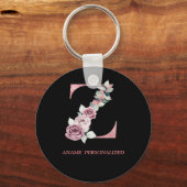 Zフローラモノグラム名文字ピンクアガテキーチェーン キーホルダー (正面)