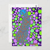 Zブルーチーテ大きな猫抽象芸術ポップ・アートのアートポストカード ポストカード (正面/裏面)