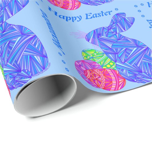 Zブルーパーソナライズされたイースターバニーイースターエッグ ラッピングペーパー (ロールコーナー)