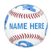 ZブルーTレックスカラフル先史時代の動物 野球ボール (正面)