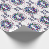 Zホワイトトナカイブ水玉模様クリスマスネーム ラッピングペーパー (角)