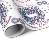 Zホワイトトナカイブ水玉模様クリスマスネーム ラッピングペーパー (ロールコーナー)