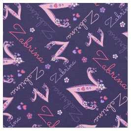 Zモノグラムと名パーソナライズされた称Zabrina fabric ファブリック