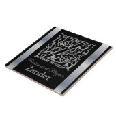 Zモノグラムと名前"黒にベスク"セラミックタイル タイル (側面)