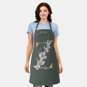 Zモノグラムフローラパーソナライズされた エプロン (着用した状態)