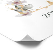 Zモノグラムフローラポスパーソナライズされたター ポスター (角)