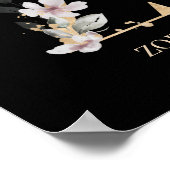 Zモノグラムフローラポスパーソナライズされたター ポスター (角)