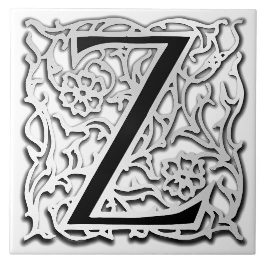 Zモノグラム「シルバーベスク」セラミックタイル タイル (正面)