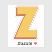 Zモノグラム、立体的な太字のフォントのイニシャル シール (シート)