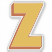 Zモノグラム、立体的な太字のフォントのイニシャル シール (正面)