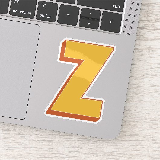 Zモノグラム、立体的な太字のフォントのイニシャル シール (詳細)