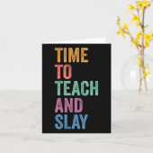 Z世代とアルファ世代の新学期教師の時間だ カード (黄色い花)