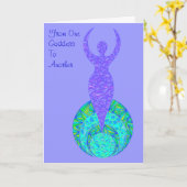 Z女神私を挨拶状驚かせます カード (黄色い花)