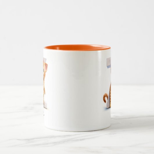 Z字猫アルファベットモノグラムコーヒーマグ ツートーンマグカップ (中央)