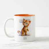 Z字猫アルファベットモノグラムコーヒーマグ ツートーンマグカップ (左)