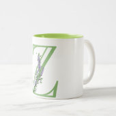 Z文字ロマンチックな水の色ラベンダーユーカリ ツートーンマグカップ (正面右)