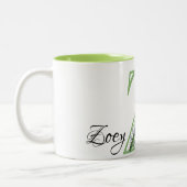 Z文字ロマンチックな水の色ラベンダーユーカリ ツートーンマグカップ (左)