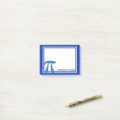 Z机からの青いPiの記号の数学のギークのおもしろいの ポストイット (デスク上)