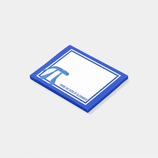 Z机からの青いPiの記号の数学のギークのおもしろいの ポストイット (アングル)