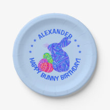 Z青いイースターのウサギのイースターテーマの誕生会