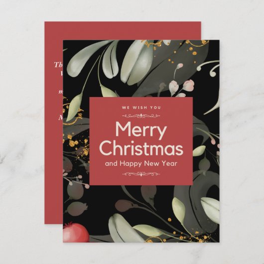 z100daysxmas,森,木,水彩の森,ハイキング,h シーズンカード (正面/裏面)