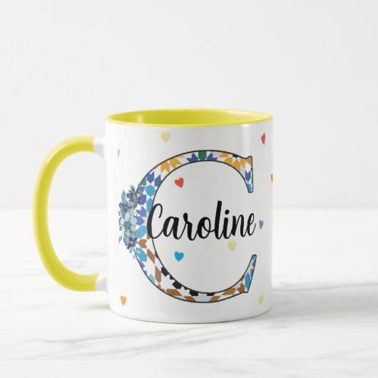 Z8-C Monogram Mug – Geometric & Floral Elegance マグカップ (左)