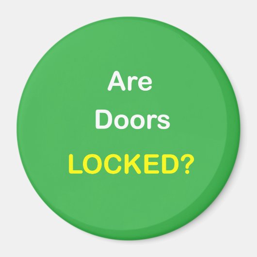 z94 – 磁気リマインダー~ドアはロックされているか? マグネット (正面)