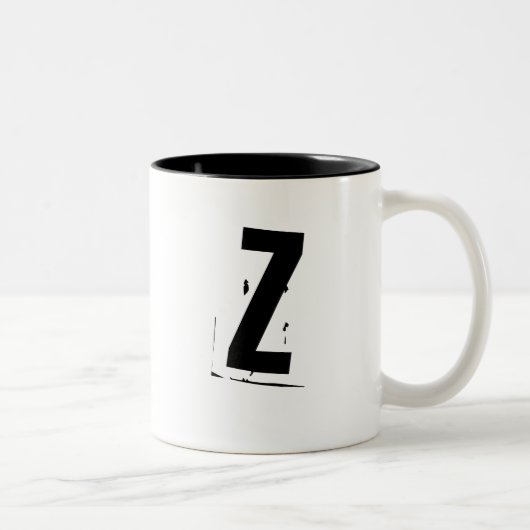 "Z"のイニシャルまたはモノグラムのマグ ツートーンマグカップ (右)