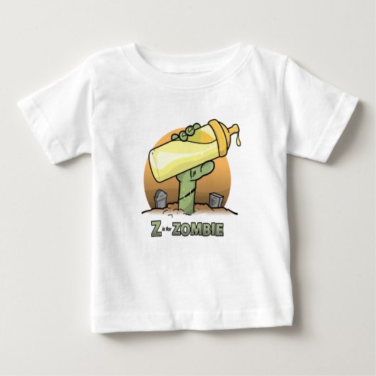 "Z"はゾンビの"ボトル"の幼児Tシャツのためです ベビーTシャツ (正面)