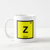 Z - ゼウス 神 化学 周期表 シンボル コーヒーマグカップ (左)