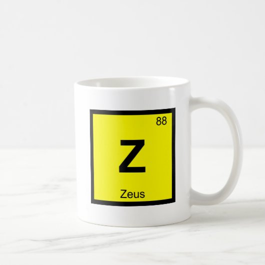 Z - ゼウス 神 化学 周期表 シンボル コーヒーマグカップ (右)