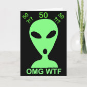 Z 50おもしろい番目の誕生日ギークシック恋しく思ズタイムカード カード (正面)