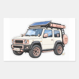 Z.AURA™ ドリーム クラシック ガール 車両ステッカー 長方形シール