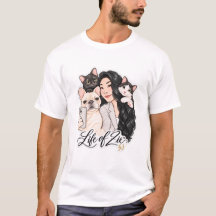 Z.AURA™ Life of Zie™ ペットセルフィー メンズTシャツ