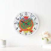 Z IMAZIGHEN SUR LES COULEURS AMAZIGH  ラージ壁時計 (ホーム)