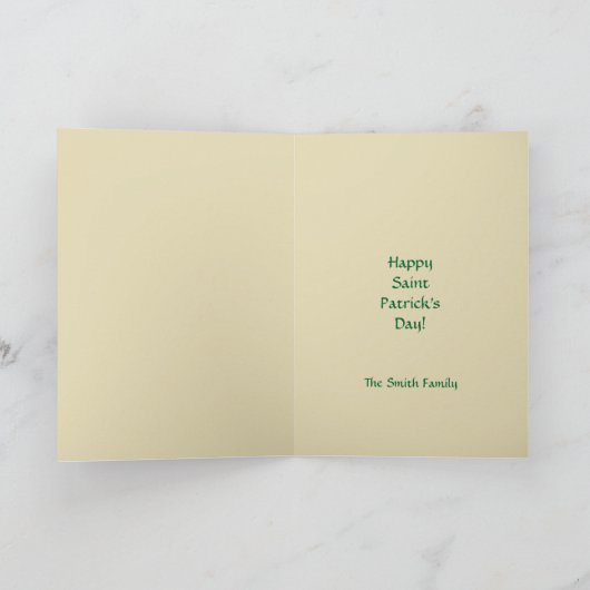 Z Irish Blessing Celtic Shamrock カード (内部)