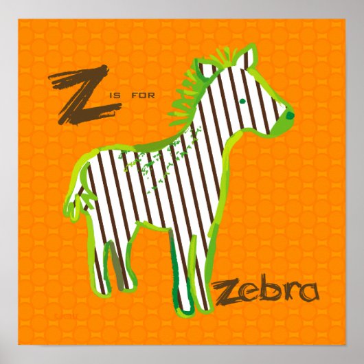 'Z is for zebra' digital painting poster ポスター (正面)