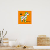 'Z is for zebra' digital painting poster ポスター (キッチン)
