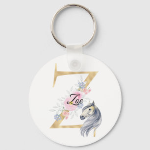 Z letter personalized name monogram with horse Two キーホルダー