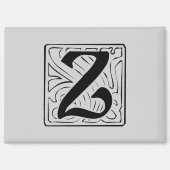 Z Monogramm schwarz マグネット (正面)