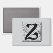 Z Monogramm schwarz マグネット (正面/裏面)