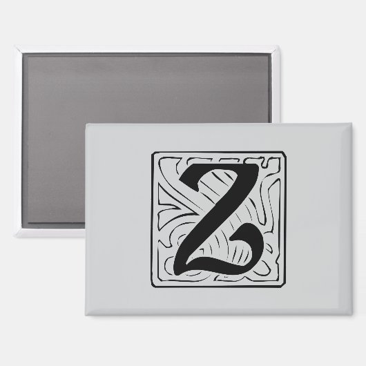 Z Monogramm schwarz マグネット (正面/裏面)