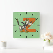 Z wie Zebra スクエア壁時計 (ホーム)