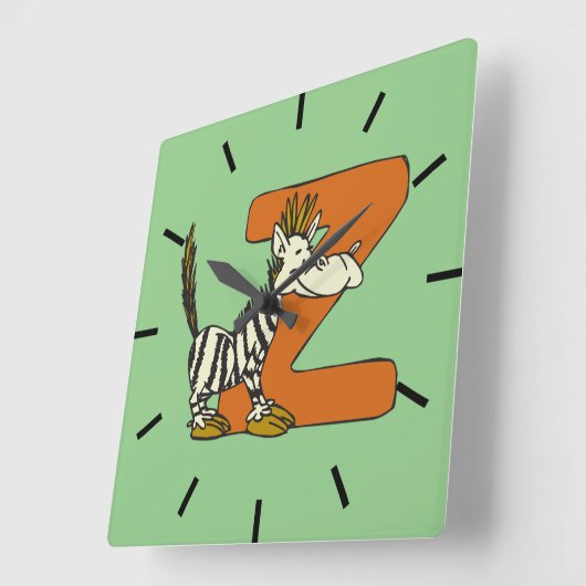 Z wie Zebra スクエア壁時計 (傾斜)