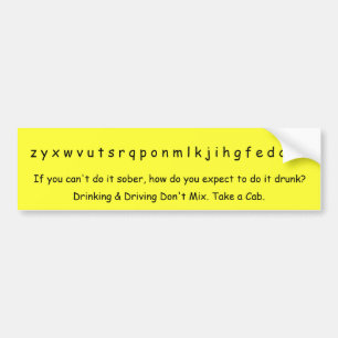 z y x w v u t s r q p o n m l k j I h g f e d c… バンパーステッカー